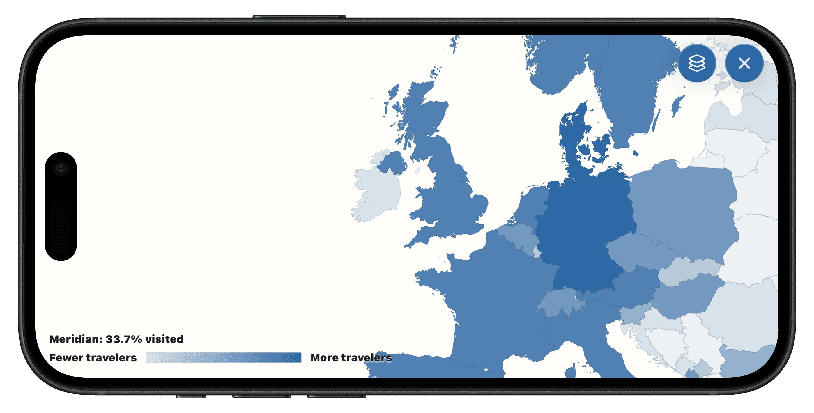 Meridian community map screen